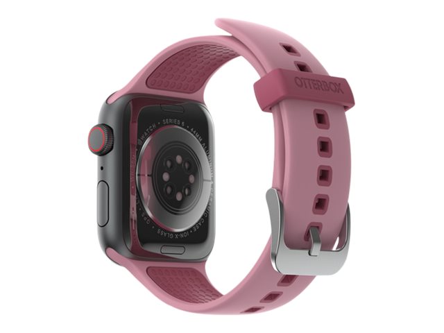 OtterBox - Wrist pack for smart watch - antimicrobial - silver-infused silicone, stainless steel - mauve morganite (pink) - for Apple Watch SE, Series 4, Series 5, Series 6, Series 7