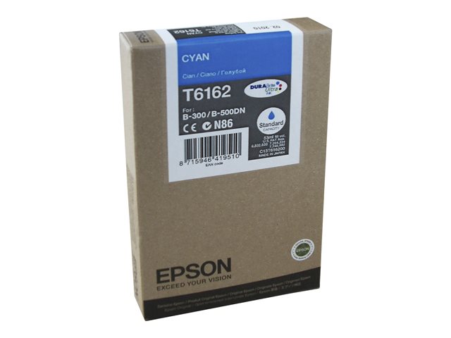 Epson T6162 - 53 ml - cyan - original - ink cartridge - for B 300, 310N, 500DN, 510DN
