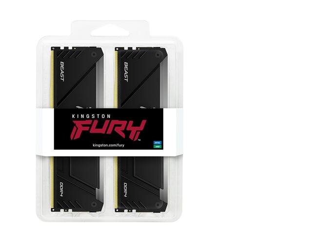 Kingston FURY Beast RGB - DDR4 - kit - 64 GB: 2 x 32 GB - DIMM 288-pin - 2666 MHz - CL16 - 1.2 V - unbuffered - non-ECC - black
