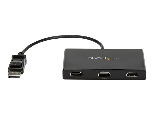 StarTech.com 3-Port Multi Monitor Adapter, DisplayPort 1.2 to HDMI MST Hub, Triple 1080p HDMI Monitor, Video Splitter for Extended Desktop Mode on Windows PCs Only, DP to 3x HDMI MST Hub - Multi Stream Transport (MSTDP123HD) - Video/audio splitter - 3 x HDMI - desktop - AC 100/240 V