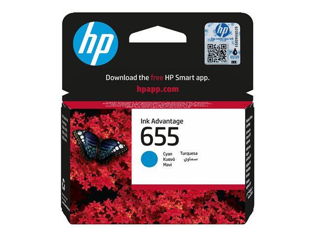 HP 655 - Cyan - original - ink cartridge - for Deskjet Ink Advantage 3525, Ink Advantage 46XX, Ink Advantage 5525, Ink Advantage 6525