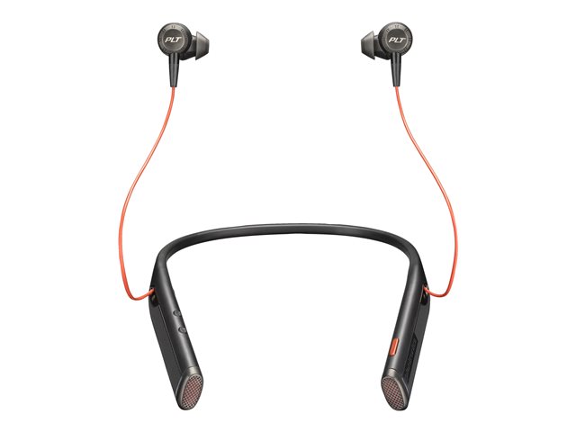 Poly Voyager 6200 - Headset - ear-bud - over-the-ear mount - Bluetooth - wireless, wired - USB-A - black - Certified for Microsoft Teams