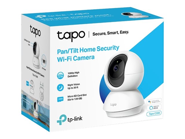 Tapo C200 V2 - Network surveillance camera - pan / tilt - colour (Day&Night) - 1920 x 1080 - 1080p - fixed focal - audio - wireless - Wi-Fi - H.264 - DC 9 V (pack of 2)