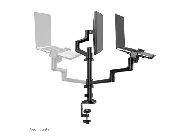 Neomounts DS20-425BL2 - Mounting kit (desk clamp mount, desk grommet, notebook tray, monitor arm, VESA adapter, notebook tray arm) - full-motion adjustable arm - for LCD display / notebook - steel - black - screen size: 17\"-27\" (LCD display) / 11.6\"-17.3\" (notebook)
