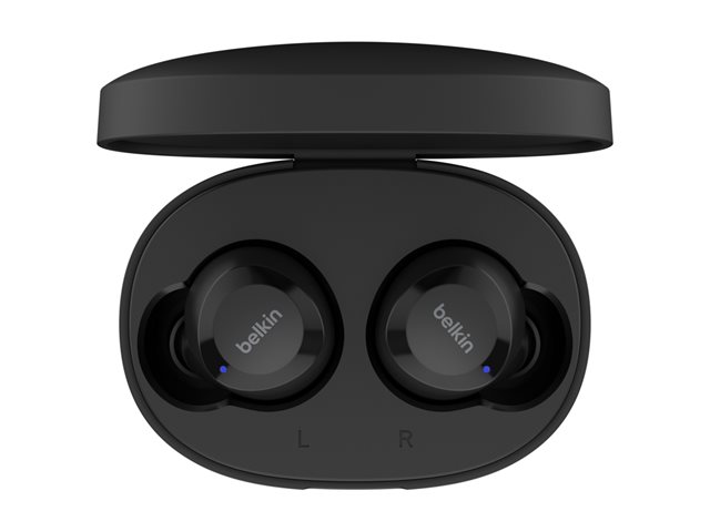 Belkin SoundForm Bolt - True wireless earphones with mic - in-ear - Bluetooth - black - for Apple iPhone 14, 14 Plus, 14 Pro, 14 Pro Max, Samsung Galaxy S22 5G, S22 Ultra 5G, S22+ 5G