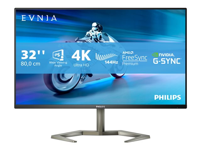 Philips Evnia 5000 32M1N5800A - LED monitor - 32" (31.5" viewable) - 3840 x 2160 4K @ 144 Hz - IPS - 500 cd/m² - 1000:1 - DisplayHDR 400 - 1 ms - 2xHDMI, 2xDisplayPort - speakers - textured black