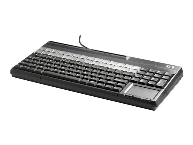 HP POS Keyboard with Magnetic Stripe Reader - Keyboard - USB - QWERTY - English - carbonite - for Engage Flex Mini Retail System, Engage One, MX12, RP9 G1 Retail System