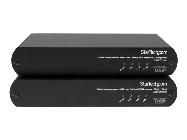 StarTech.com 330ft (100m) USB HDMI over CAT5e / CAT6 KVM Extender - 1080p Uncompressed HD Video - IT Grade KVM Console Extender for PC (SV565UTPHDU) - KVM / USB extender - over CAT 5e/6 - up to 100 m - for P/N: SVA5M4NEUA