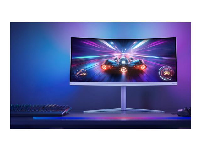 Philips Evnia 5000 34M2C5501A - LED monitor - gaming - curved - 34\" - 3440 x 1400 WQHD @ 180 Hz - Fast VA - 300 cd/m² - 4000:1 - DisplayHDR 400 - 0.5 ms - 2xHDMI, DisplayPort - speakers - white