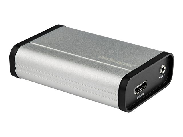StarTech.com HDMI to USB C Video Capture Device 1080p 60fps, UVC, External USB 3.0 Type-C Capture/Live Streaming, HDMI Audio/Video Recorder Adapter, USB-C/USB-A/Thunderbolt 3 Compatible - HDMI Video Capture (UVCHDCAP) - Video capture adapter - USB 3.0 - silver, black - TAA Compliant