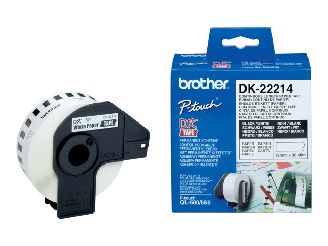 Brother DK-22214 - White - Roll (1.2 cm x 30.5 m) thermal paper - for Brother QL-1050, 1060, 1110, 500, 550, 560, 570, 580, 600, 650, 700, 710, 720, 820