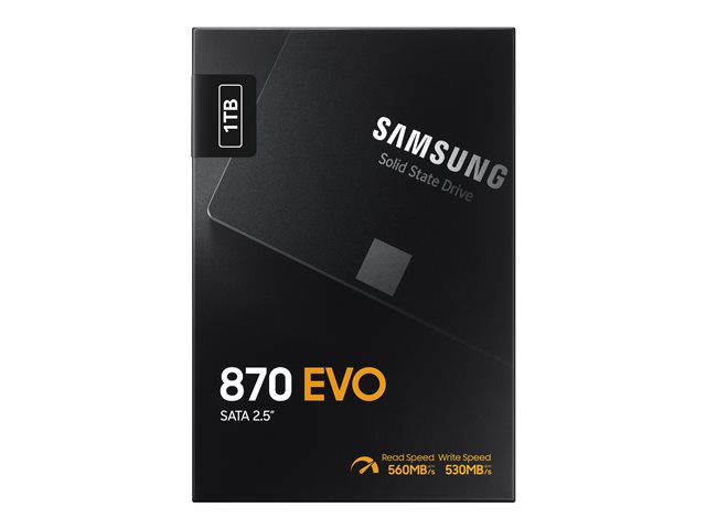 Samsung 870 EVO MZ-77E1T0B - SSD - encrypted - 1 TB - internal - 2.5\" - SATA 6Gb/s - buffer: 1 GB - 256-bit AES - TCG Opal Encryption