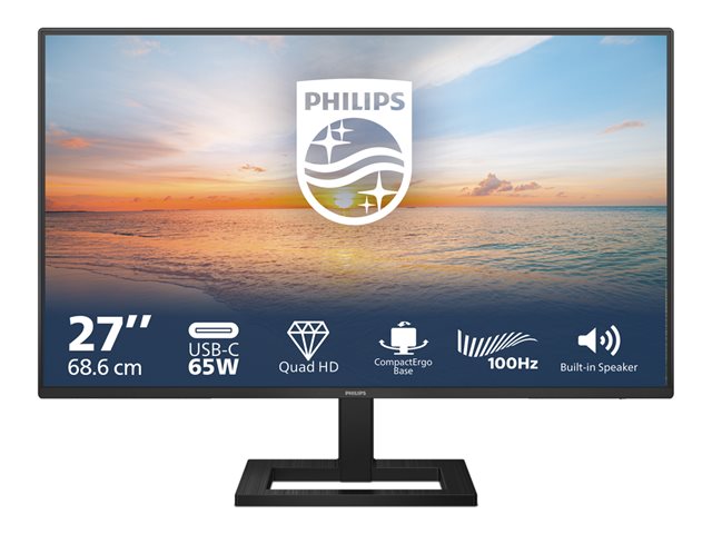 Philips 27E1N1600AE - LED monitor - 27\" - 2560 x 1440 QHD @ 100 Hz - IPS - 1500:1 - 1 ms - HDMI, USB-C - speakers - black