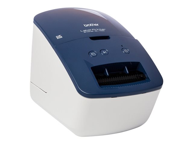 Brother QL-600B - Label printer - direct thermal - Roll (6.2 cm) - 300 x 300 dpi - up to 71 mm/sec - USB 2.0 - blue-white