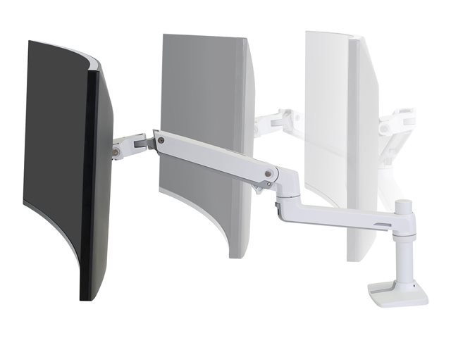 Ergotron LX - Mounting kit (articulating arm, desk clamp mount, pole, extension bracket) - for LCD display - aluminium, steel - white - screen size: up to 34\" - desktop