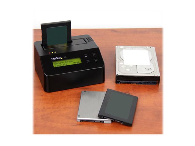 StarTech.com USB 3.0 Hard Drive Eraser Dock for 2.5\" & 3.5\" SATA/ IDE SSD HDD + mSATA & M.2 - Standalone Secure Erase Wiper & Sanitizer (SDOCK1EU3P) - Hard drive eraser - black - for P/N: SVA12M5NA