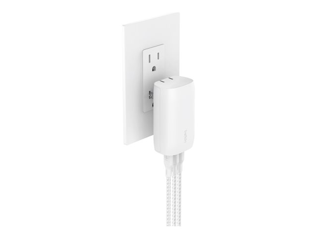 Belkin BoostCharge - Power adapter - PPS technology - 67 Watt - 3.25 A - PD 3.0, Power Delivery 3.1 - 3 output connectors (24 pin USB-C) - white