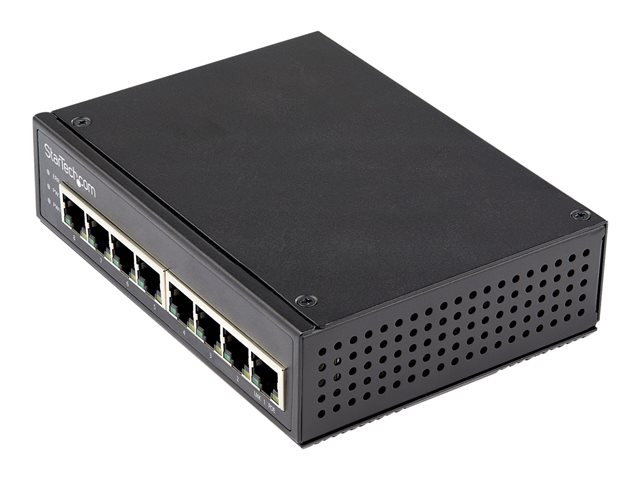 StarTech.com Industrial 8 Port Gigabit PoE Switch, 30W, Power Over Ethernet Switch, Gigabit Ethernet GbE PoE+ Unmanaged Switch, Rugged High Power Gigabit Network Switch IP-30, -40C to 75C - Gigabit Ethernet PoE (IESC1G80UP) - Switch - unmanaged - 8 x 10/100/1000 (PoE+) - DIN rail mountable, wall-mountable - PoE+ (200 W) - DC power