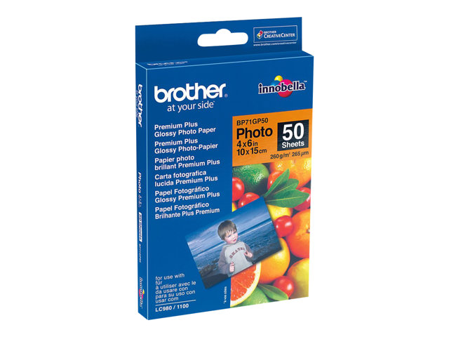 Brother BP - Glossy - 100 x 150 mm 50 sheet(s) photo paper - for Brother DCP-J1200, J1800, J772, J774, MFC-J1300, J2340, J3540, J3940, J4335, J4340, J5340