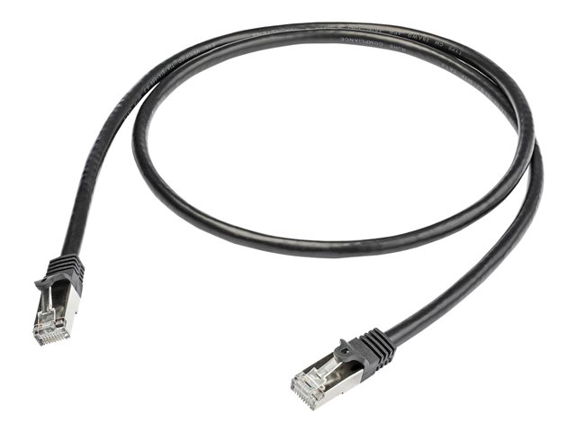 StarTech.com 1m CAT6 Ethernet Cable, 10 Gigabit Shielded Snagless RJ45 100W PoE Patch Cord, CAT 6 10GbE SFTP Network Cable w/Strain Relief, Black, Fluke Tested/Wiring is UL Certified/TIA - Category 6 - 26AWG (N6SPAT1MBK) - Patch cable - RJ-45 (M) to RJ-45 (M) - 1 m - SFTP - CAT 6 - molded, snagless - black
