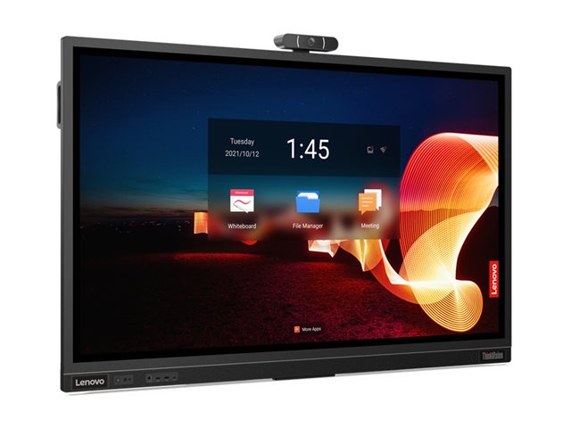 Lenovo ThinkVision T65 - 65\" Diagonal Class LED-backlit LCD display - interactive - with touchscreen (multi touch) / 8-microphone array - Smart TV - Android - 4K UHD (2160p) 3840 x 2160 - HDR - Direct LED - raven black