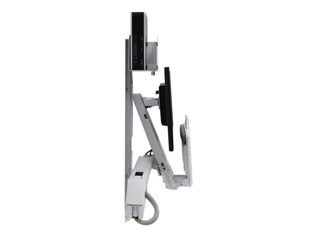 Ergotron StyleView Sit-Stand Combo System - Mounting kit (handle, CPU holder, mouse holder, 2 track covers, 2 cable channels, wrist rest, barcode scanner holder, wall CPU mount, adjustable monitor arm, wall track 34\", CPU and arm track mount bracket kits, keyboard tray with left/right mouse tray, combo arm, VESA mount) - Constant Force Technology - for LCD display / PC equipment - medium CPU holder - aluminium, high-grade plastic - white - screen size: up to 24\"