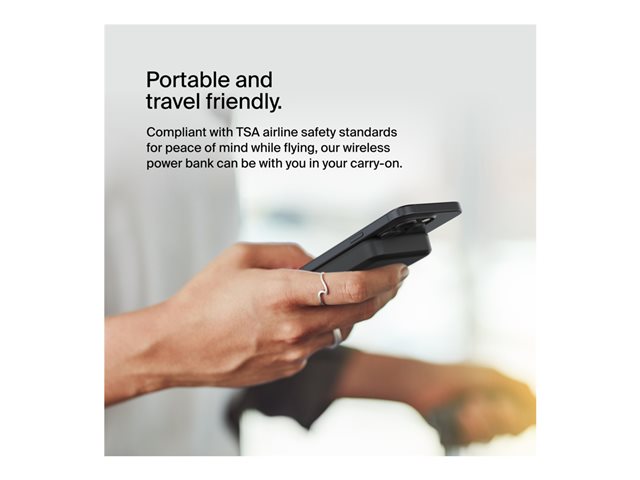 Belkin - Wireless power bank - magnetic with Qi2 - 8000 mAh - 15 Watt - Fast Charge (24 pin USB-C) - on cable: USB-C - black