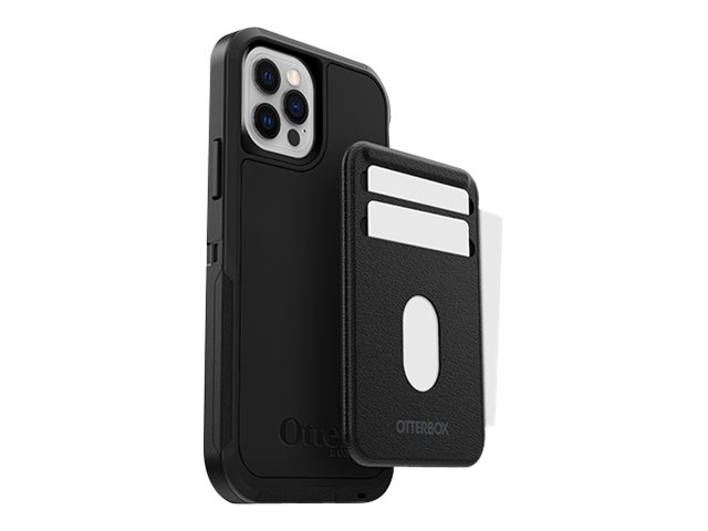OtterBox - Wallet - MagSafe compatibility - synthetic leather, polycarbonate, magnet - shadow black - for Apple iPhone 12, 12 mini, 12 Pro, 12 Pro Max