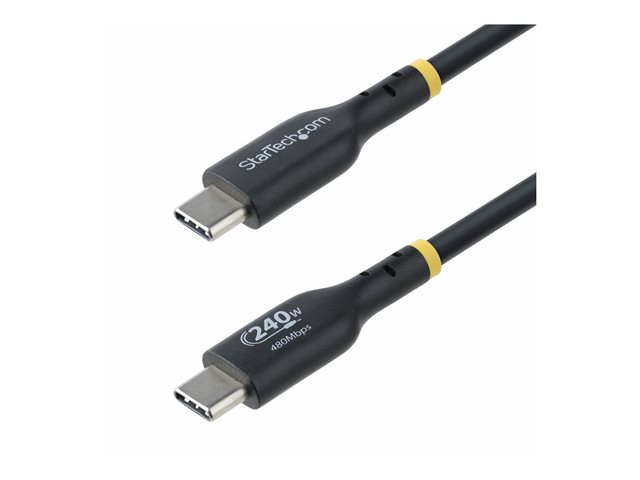 StarTech.com 4m USB C Charging Cable, USB-IF Certified USB-C Cable, 240W - USB cable - 24 pin USB-C (M) to 24 pin USB-C (M) - USB 2.0 - 48 V - 5 A - 4 m - extended power range (EPR), Power Delivery 3.1 support, halogen-free, passive - black