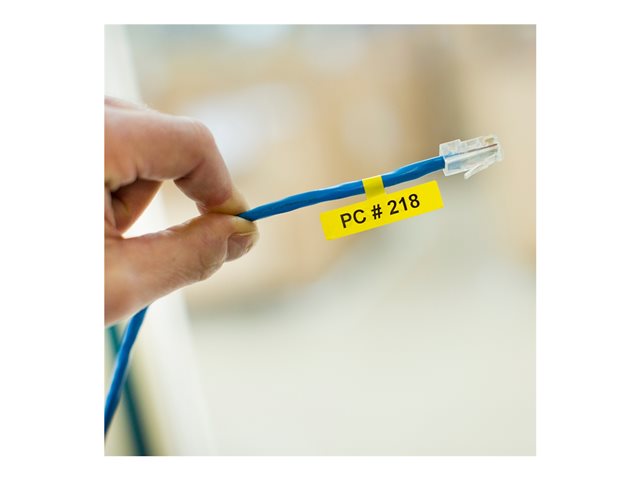 Brother FLe-6511 - Black on yellow - 21 x 45 mm 72 label(s) (1 roll(s) x 72) die cut labels - for P/N: PTP900C