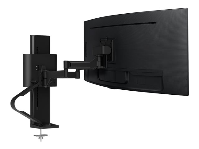 Ergotron TRACE - Mounting kit (pivot, base, VESA spacer, lift column, extension arms, 2-piece desk clamp) - Constant Force Technology - for LCD display - matte black - screen size: 21.5-38\"