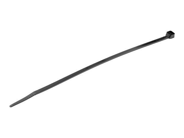 StarTech.com 20cm(8\") Cable Ties, 4mm(1/8\") wide, 55mm(2-1/8\") Bundle Diameter, 22kg(50lb) Tensile Strength, Nylon Self Locking Zip Ties with Curved Tip, 94V-2/UL Listed, 100 Pack, Black - Nylon 66 Plastic - TAA (CBMZT8B) - Cable tie - 20.32 cm - black - TAA Compliant (pack of 100)