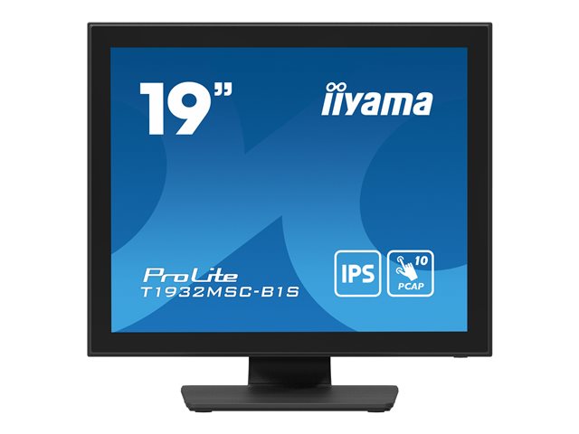 iiyama ProLite T1932MSC-B1S - LCD monitor - 19\" - touchscreen - 1280 x 1024 - IPS - 250 cd/m² - 1000:1 - 14 ms - HDMI, VGA, DisplayPort - speakers - matte black
