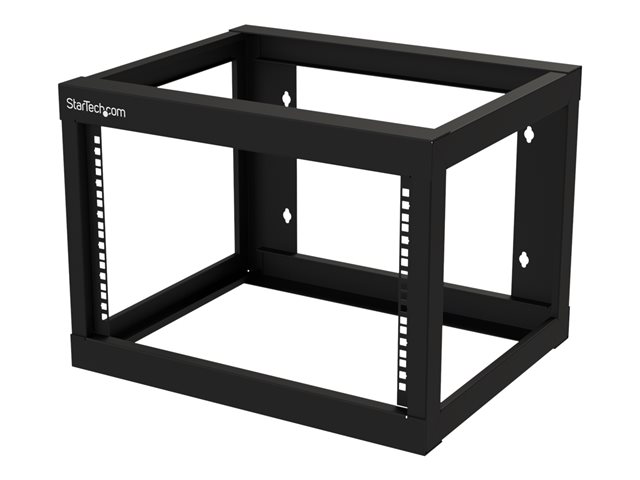 StarTech.com 6U 19\" Wall Mount Network Rack 19\" Deep 2 Post Open Frame for Server Room Data/AV/IT/Communication/Computer Equipment/Patch Panel with Cage Nuts/Screws Hook/Loop, Cisco 2960 - 19 Inch Wallmount Rack (RK619WALLO) - Rack open frame - 2-post - wall mountable - black - 6U - 19\"