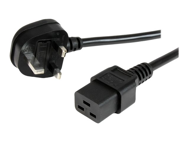 StarTech.com 2m Computer Power Cord BS1363 to IEC 320 C19 - Power cable - IEC 60320 C19 to BS 1363 (M) - 2 m - black