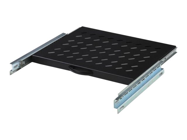 1U EXTENDIBLE SHELF FOR 600 MM DEPTH RACKS 40X485X368 MM UP TO 25 KG BLACK (RAL 9005)