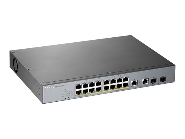 Zyxel GS1350-18HP - Switch - smart - 16 x 10/100/1000 (PoE+) + 2 x combo Gigabit Ethernet/Gigabit SFP - desktop - PoE+ (250 W)