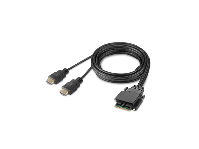 Belkin Secure Modular HDMI Dual Head Console Cable - Video cable - TAA Compliant - HDMI male - 91.4 cm - 4K support, active