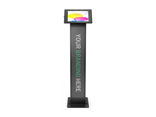 Compulocks Apex BrandMe - Stand - for tablet - brandable - lockable - metal frame, polypropylene panel - black - floor-standing - for Apple iPad A16 Wi-Fi, A16 Wi-Fi + Cellular
