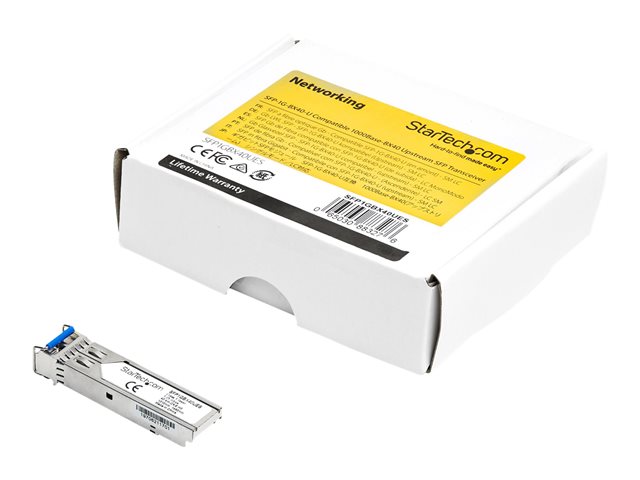 StarTech.com Dell EMC SFP-1G-BX40-U Compatible SFP Module, 1000BASE-BX-U, 1 Gigabit Ethernet Bi-Directional (BiDi) Fiber Single Strand SFP, LC 40km, Mini GBIC Transceiver Module, Upstream - Lifetime Warranty (SFP1GBX40UES) - SFP (mini-GBIC) transceiver module (equivalent to: Dell EMC SFP-1G-BX40-U) - GigE - 1000Base-BX40-U - LC single-mode - up to 40 km - 1310 (TX) / 1490 (RX) nm