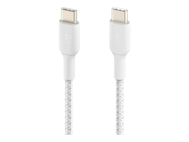 Belkin BoostCharge - USB cable - 24 pin USB-C (M) to 24 pin USB-C (M) - USB 2.0 - 20 V - 3 A - 15 cm - USB Power Delivery (60W), braided cable 