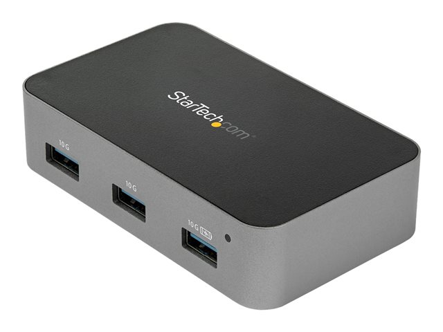 StarTech.com 4 Port USB C Hub with Power Adapter, USB 3.1/3.2 Gen 2 (10Gbps), USB Type C to 4x USB-A, Self Powered Desktop USB Hub with Fast Charging Port (BC 1.2) DCP, Desk Mountable - Windows/macOS/Linux (HB31C4AS) - Hub - 4 x USB 3.1 Gen 2 - desktop - AC 110/240 V - for P/N: PEXUSB321C