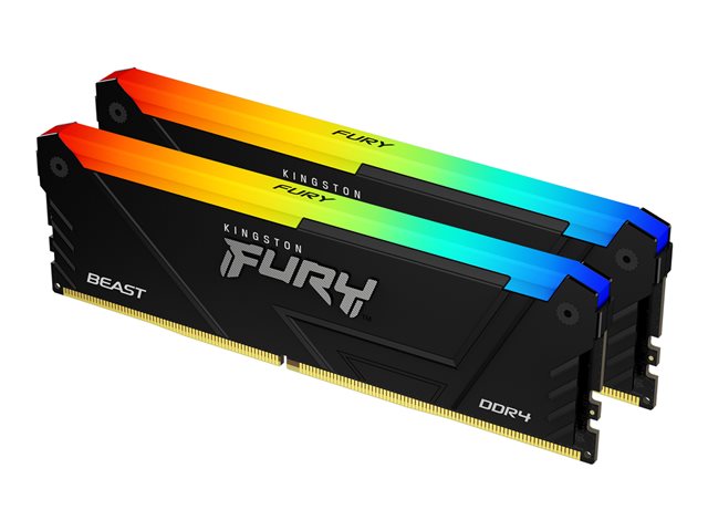 Kingston FURY Beast RGB - DDR4 - kit - 64 GB: 2 x 32 GB - DIMM 288-pin - 2666 MHz - CL16 - 1.2 V - unbuffered - non-ECC - black