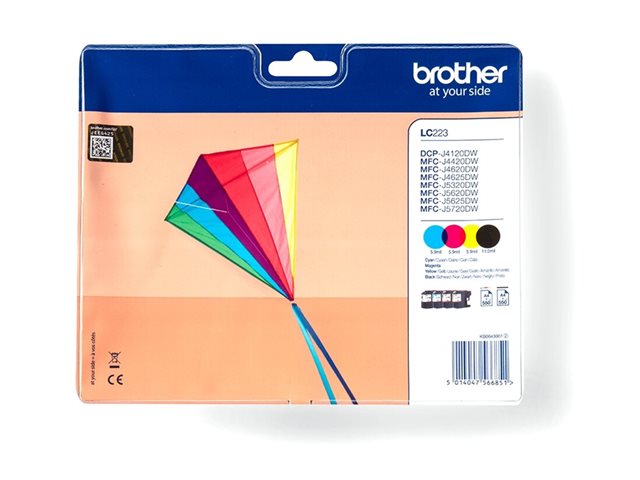 Brother LC223 - 4-pack - black, yellow, cyan, magenta - original - ink cartridge - for Brother DCP-J4120DW, DCP-J562DW, MFC-J4420DW, MFC-J4625DW, MFC-J5320DW, MFC-J5625DW