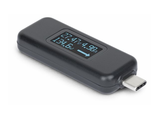 StarTech.com USB-C Power Tester, Bi-Directional Digital Voltage/Current - USB-C power tester - digital multimeter, bi-directional - black