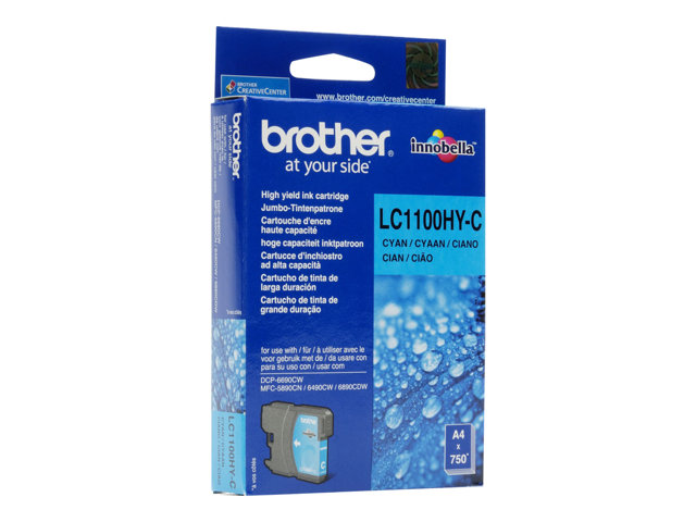 Brother LC1100HYC - High Yield - cyan - original - ink cartridge - for Brother DCP-6690CW, MFC-5890CN, MFC-5895CW, MFC-6490CW, MFC-6890CDW, Justio MFC-5890CN