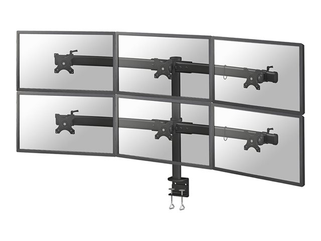 Neomounts FPMA-D700D6 - Mounting kit - full-motion - for 6 LCD displays - black - screen size: 19\"-27\" - clamp mountable, desk-mountable