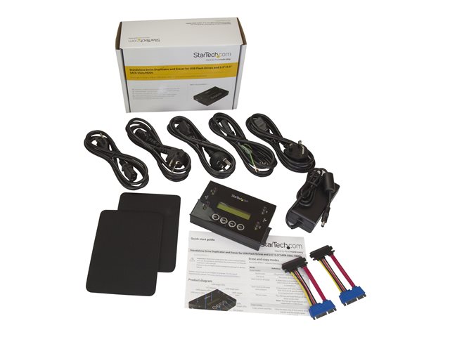 StarTech.com Drive Duplicator & Eraser for USB Flash Drives & 2.5 / 3.5\" SATA SSDs/HDDs- 1:1 duplication plus cross-interface - Standalone (SU2DUPERA11) - Hard drive / USB drive duplicator - 1 bays (Serial ATA-600 / USB) - for P/N: SVA12M5NA