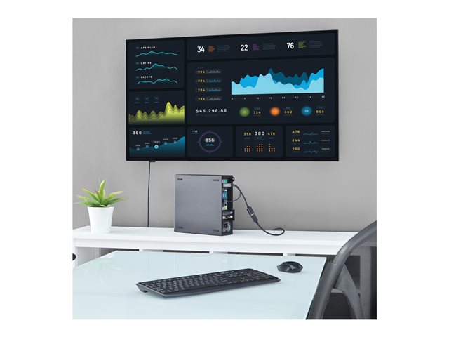 StarTech.com 4K 30Hz HDMI to DisplayPort Video Adapter w/ USB Power - 6 in - HDMI 1.4 (Male) to DP 1.2 (Female) Active Monitor Converter (HD2DP) - Adapter cable - HDMI, USB (power only) male to DisplayPort female - 25.5 cm - black - active, 4K30Hz (3840 x 2160) support - for P/N: SV211HDUC, SV221HUC4K