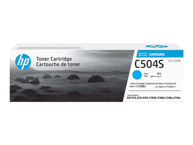 Samsung CLT-C504S - Cyan - original - toner cartridge (SU025A) - for Samsung CLP-415, CLX-4195, MultiXpress SL-C1453, C1454, Xpress SL-C1404, C1810, C1860